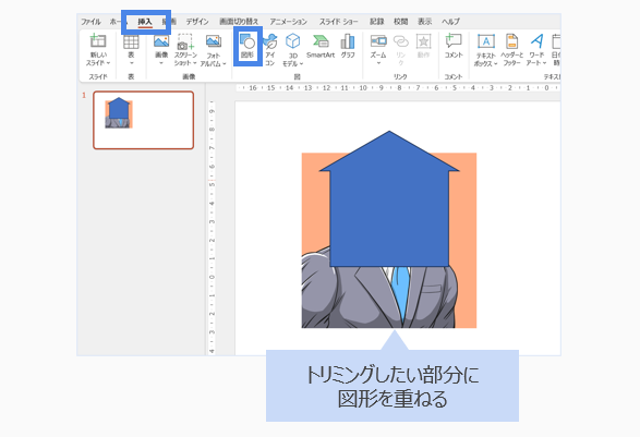 図形と画像を重ねる